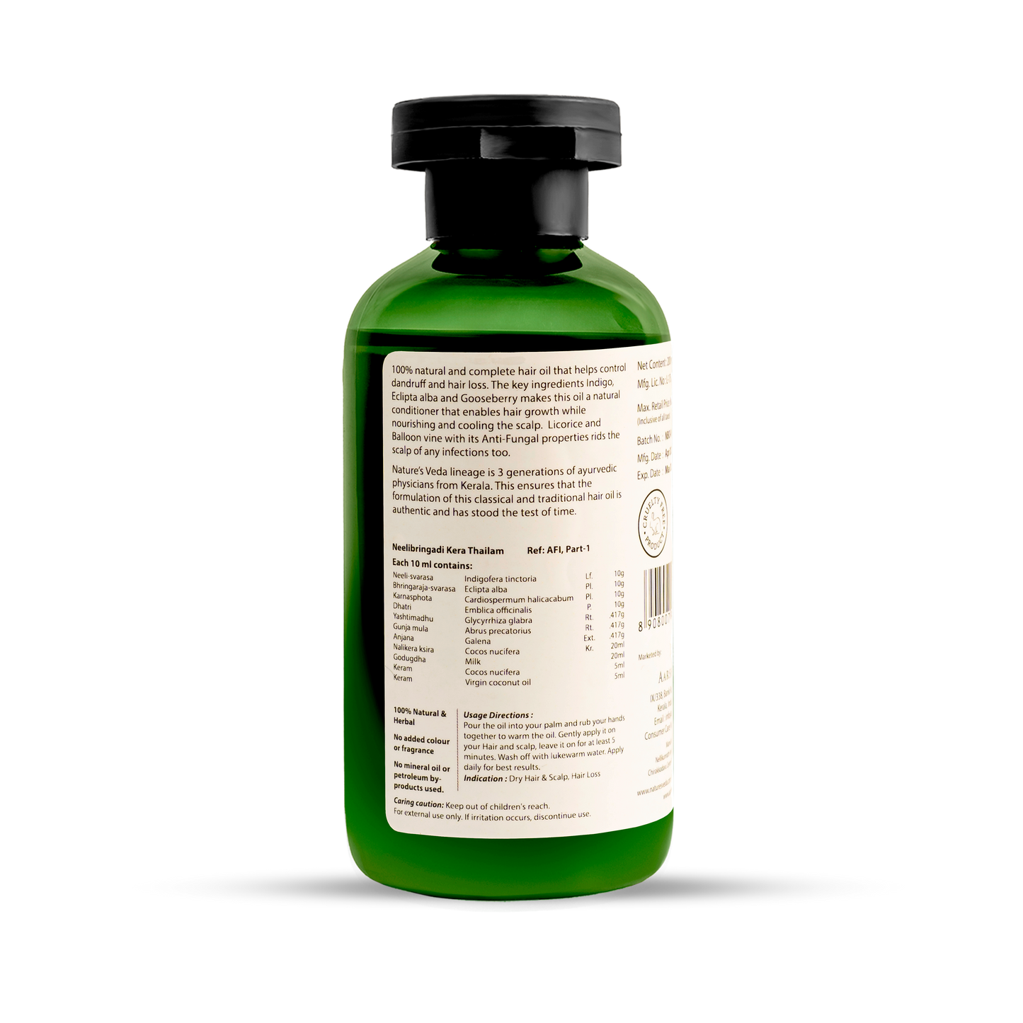 Neelibringadi Hair Oil – natural Ayurvedic oil for hair growth, thickness, and shine