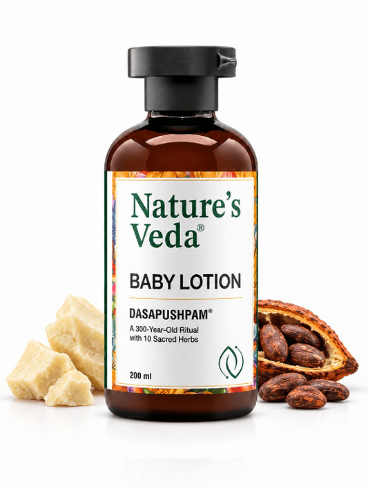 Nature's Veda Baby Lotion with cocoa butter and cocoa beans