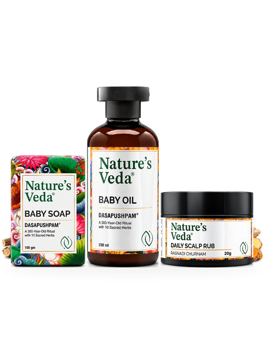 Scalp-to-Skin Combo: Baby Soap, Baby Oil and Daily Scalp Rub